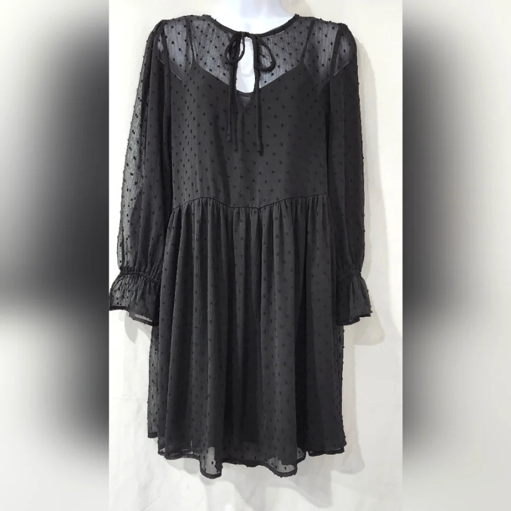 Wayf Where Are You From Nwt Women's Sheer Dress S… - image 1